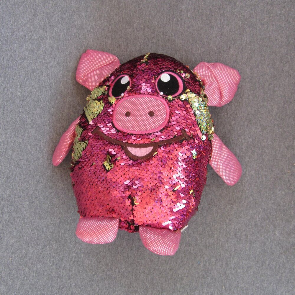 5 for $25 - plush shimmeez sequin pig stuffed animal (W2052)